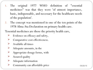 Rational drug use and essential drugs | PPT