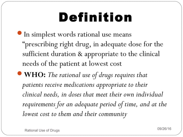 Rational drug use and essential drugs | PPT