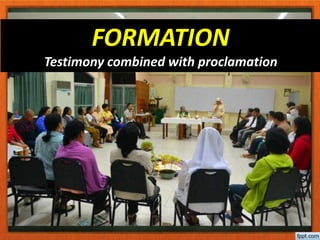 FORMATION
Testimony combined with proclamation
 