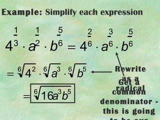 Sample Rational Simplify Negative Exponents Rational Exponents | PPT