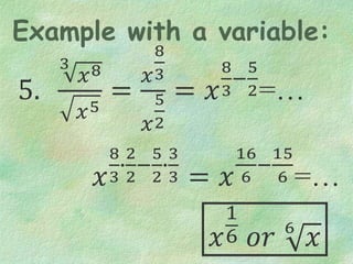 basic math examples radical and rational exponents —... Rational exponents and radicals | PPTX