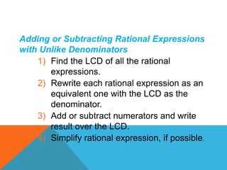 Rational expressions | PPTX