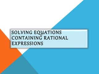 Rational expressions | PPTX