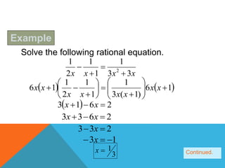Rational expressions | PPTX