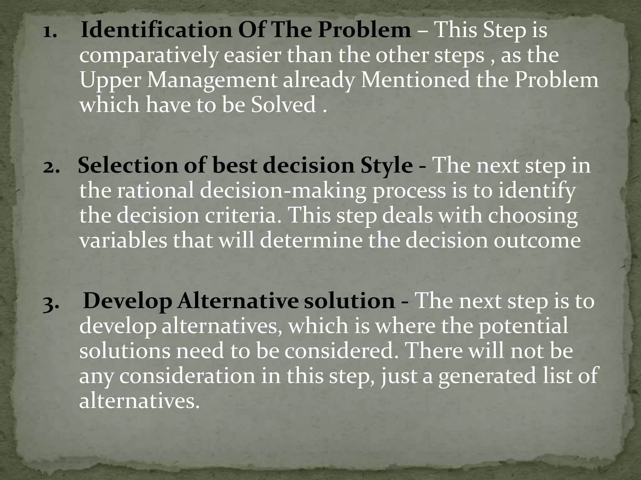 Rationality and creativity in decision making | PPTX