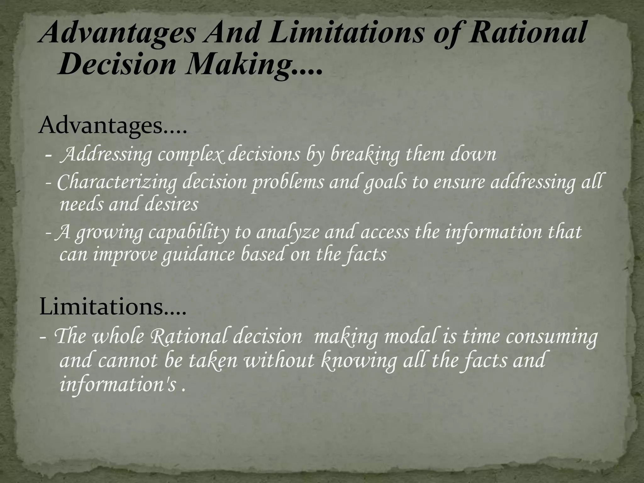 Rationality and creativity in decision making | PPTX
