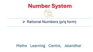 Rational Number (pq form) (Number Systems)