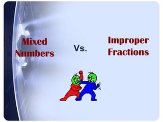 Vs. Mixed Numbers Improper Fractions 