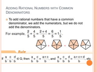 Add Positive Rational Numbers Rational numbers | PPTX