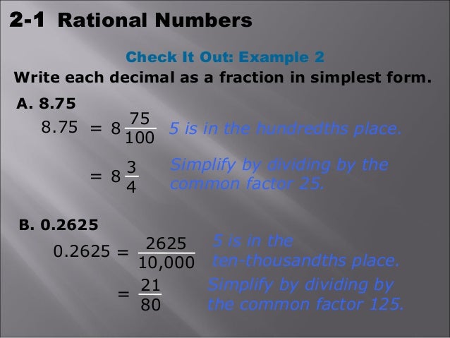 rational numbers 75 100 simplest form