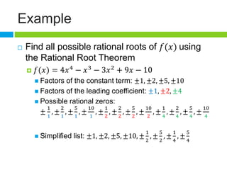 Rational Root Theorem | PPT
