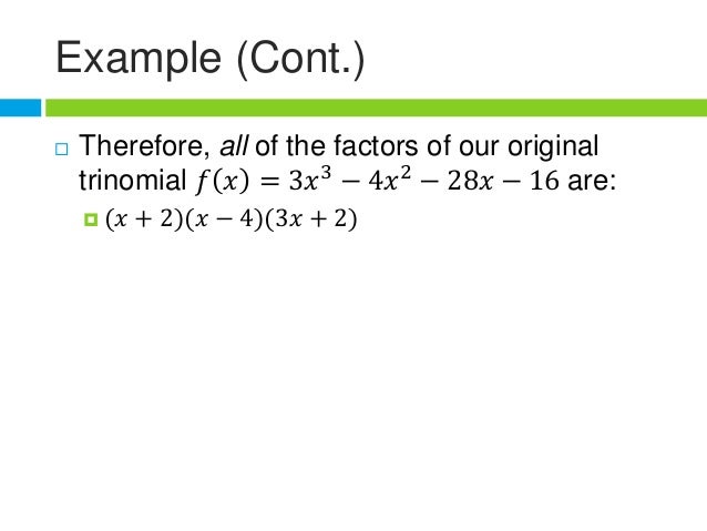 Rational Root Theorem