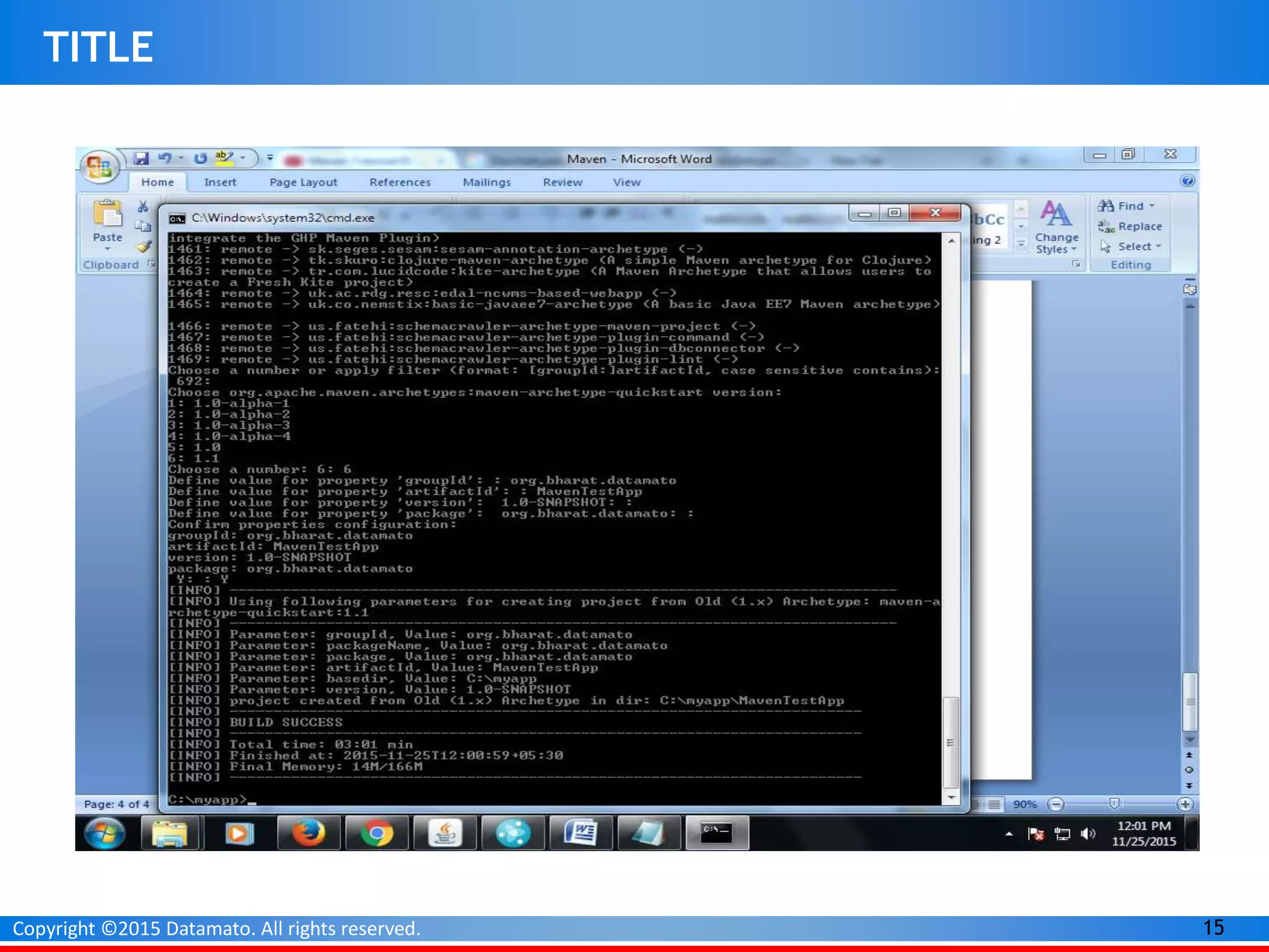 15Copyright ©2015 Datamato. All rights reserved.
TITLE
 