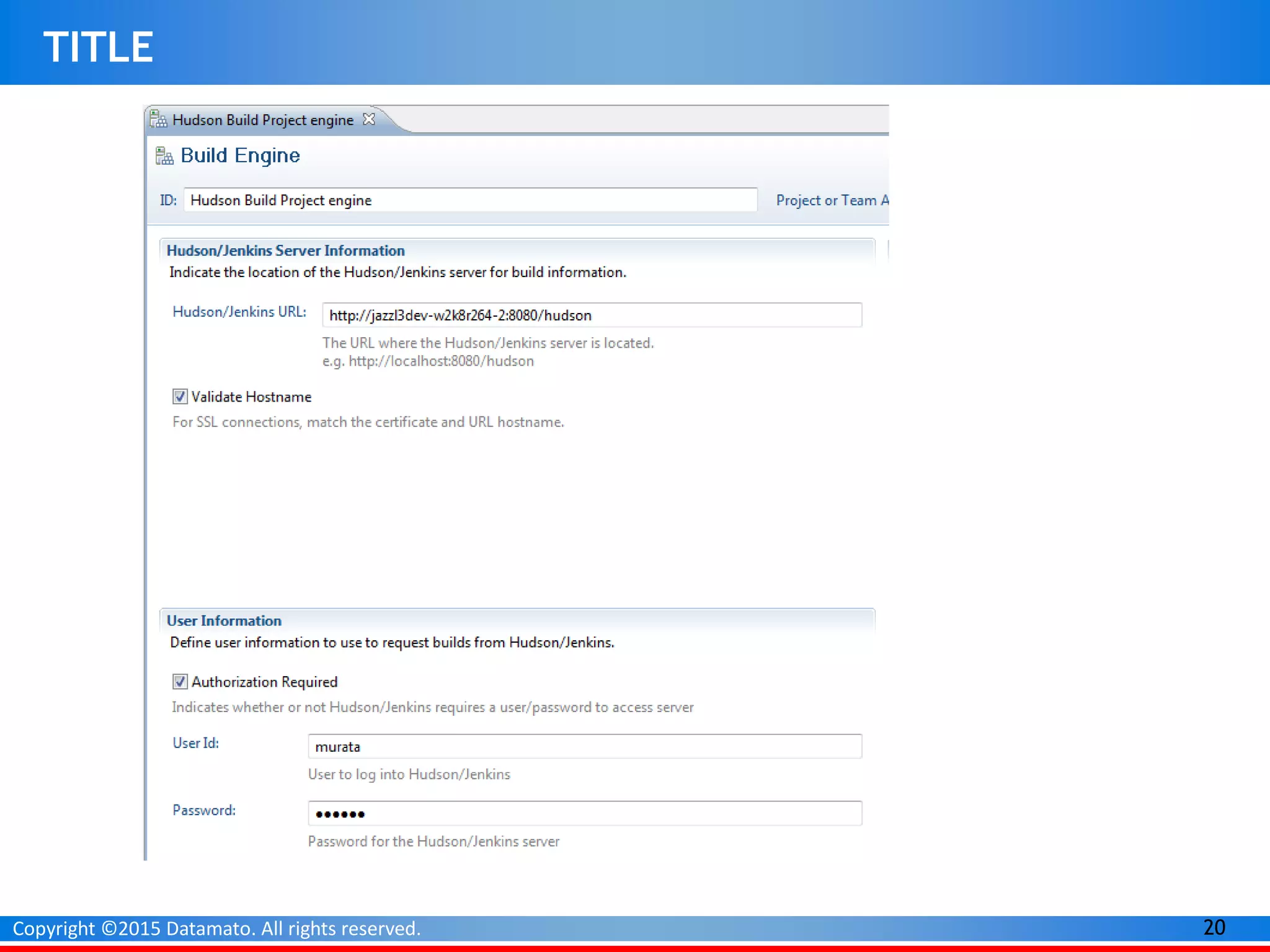 20Copyright ©2015 Datamato. All rights reserved.
TITLE
 