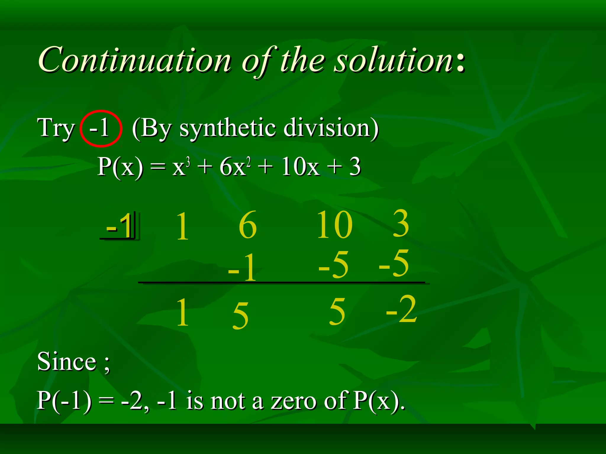 Rational zero of polynomial function ppt