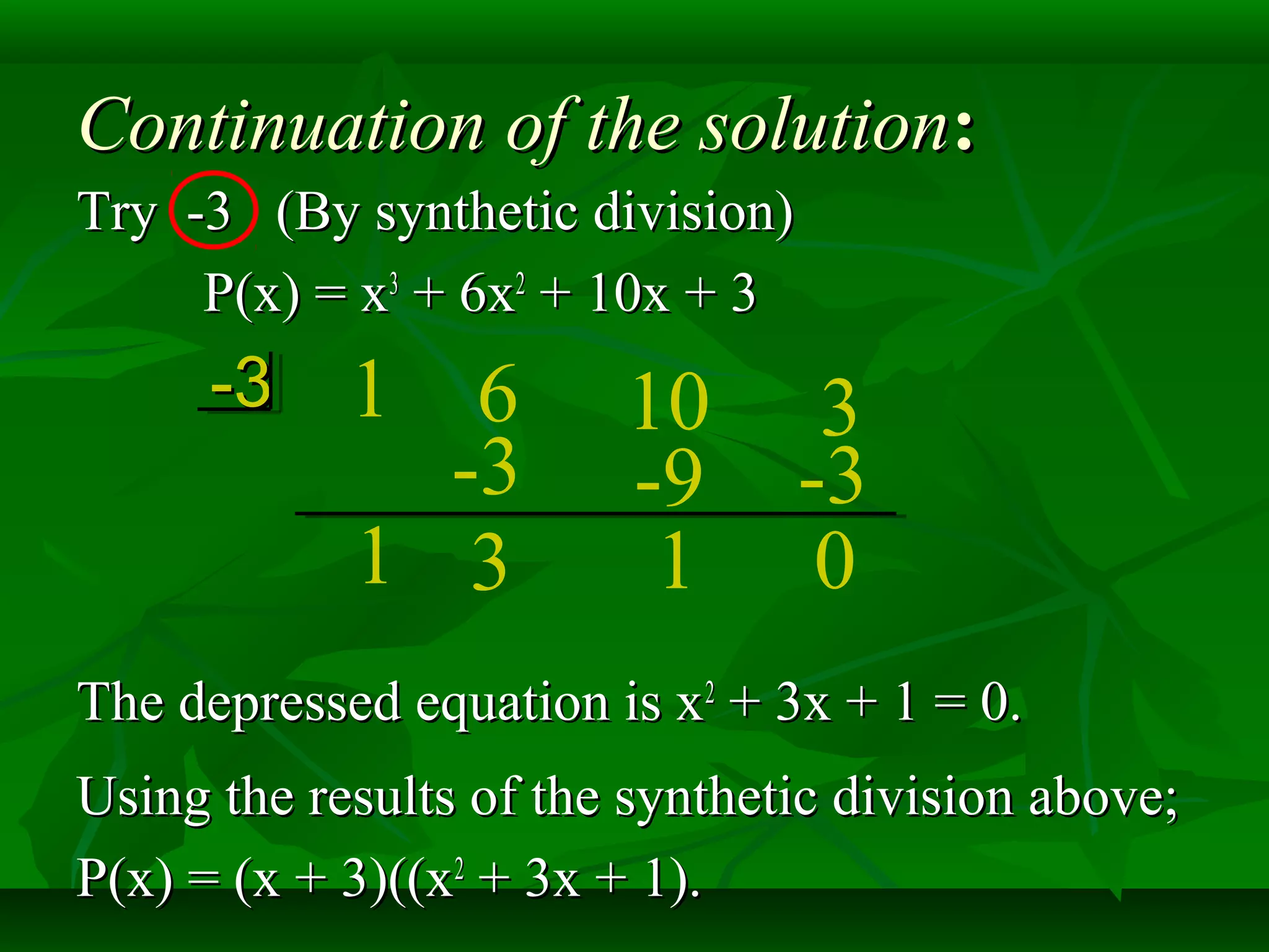 Rational zero of polynomial function ppt