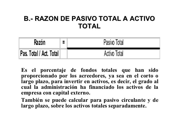 Como Se Calcula El Pasivo Total