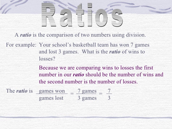 Ratios And Proportions Notes