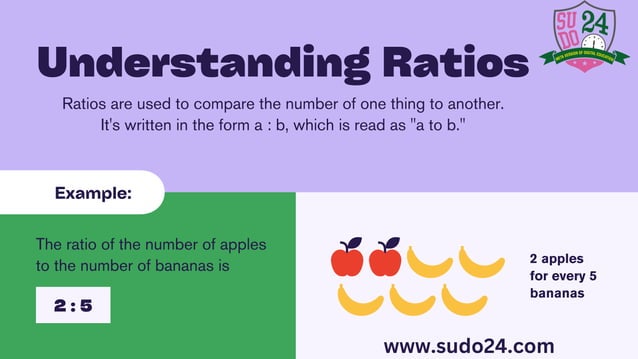 Ratios and Proportions Using ratios to compare quantities | PPT