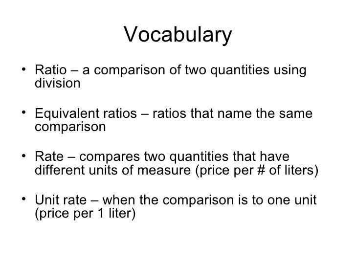 Ratios And Rates