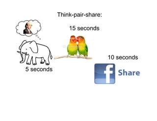 Think-pair-share:

                15 seconds



                                10 seconds
5 seconds
 