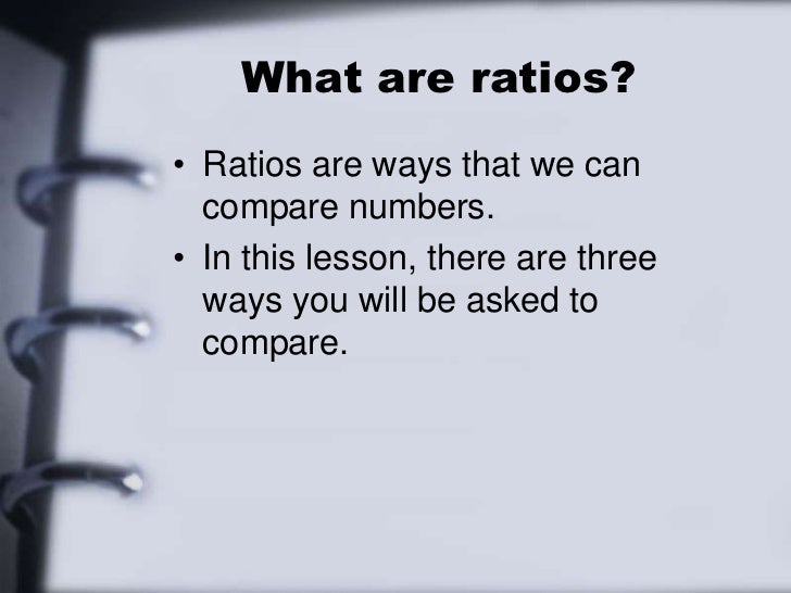 Ratios Intro