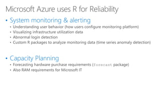 • System monitoring & alerting
• Capacity Planning
 