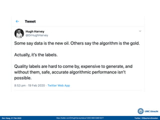 Den Haag, 21 Feb 2022 Twitter: @MaartenvSmeden
https://twitter.com/DrHughHarvey/status/1230218991026819077
 