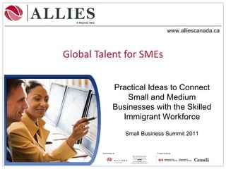 Global Talent for SMEs Practical Ideas to Connect Small and Medium Businesses with the Skilled Immigrant Workforce Small Business Summit 2011 