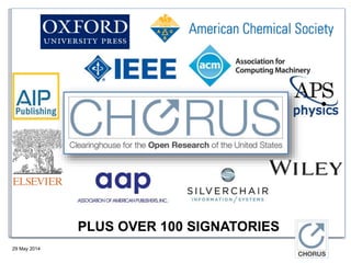 29 May 2014
PLUS OVER 100 SIGNATORIES
 