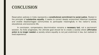 JUSTICE AND RESERVATION POLICIES: A CONTEMPORARY PERSPECTIVE ON SOCIAL ...