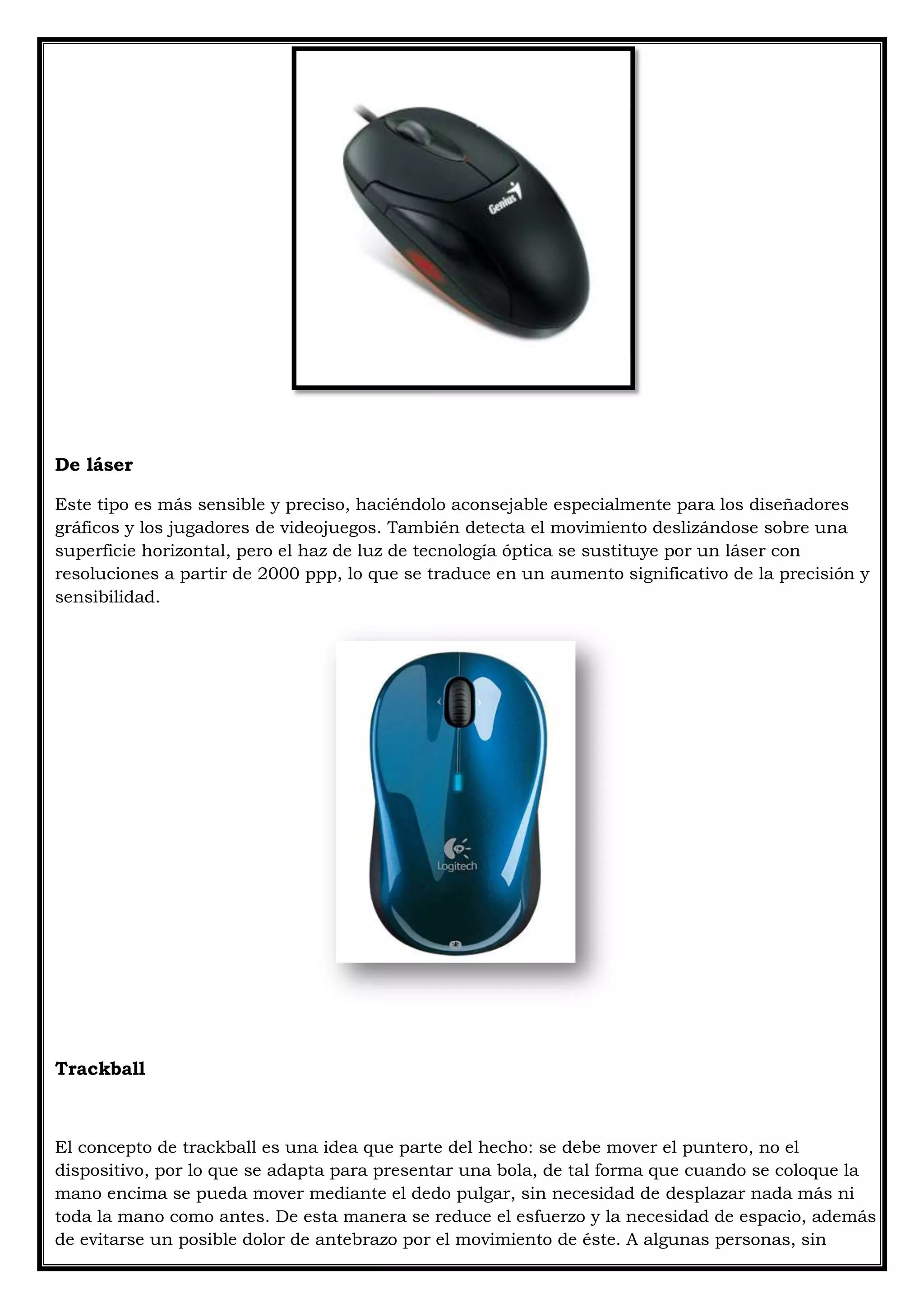 clases de mouses | DOCX | Computing | Technology & Computing