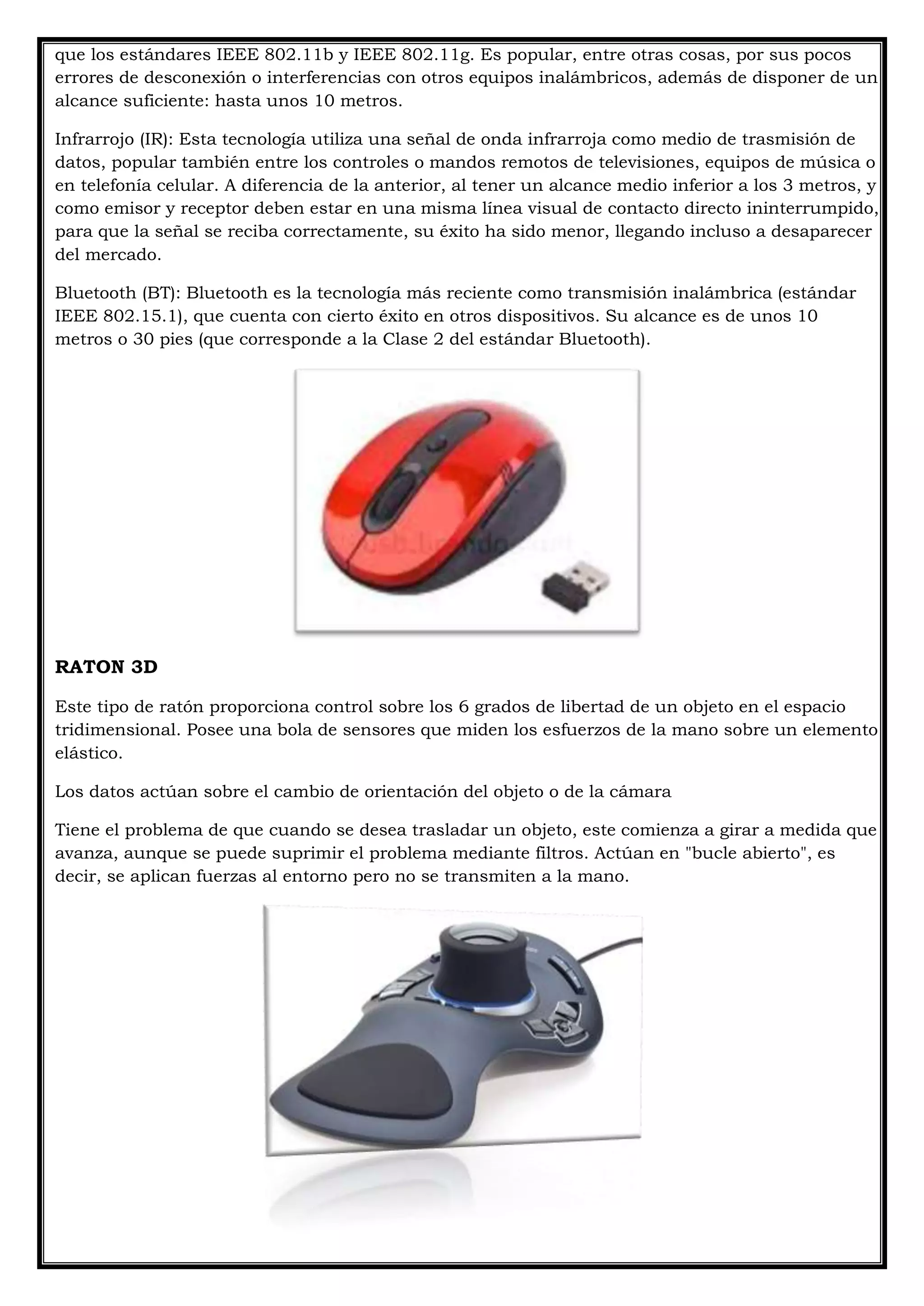 clases de mouses | DOCX | Computing | Technology & Computing