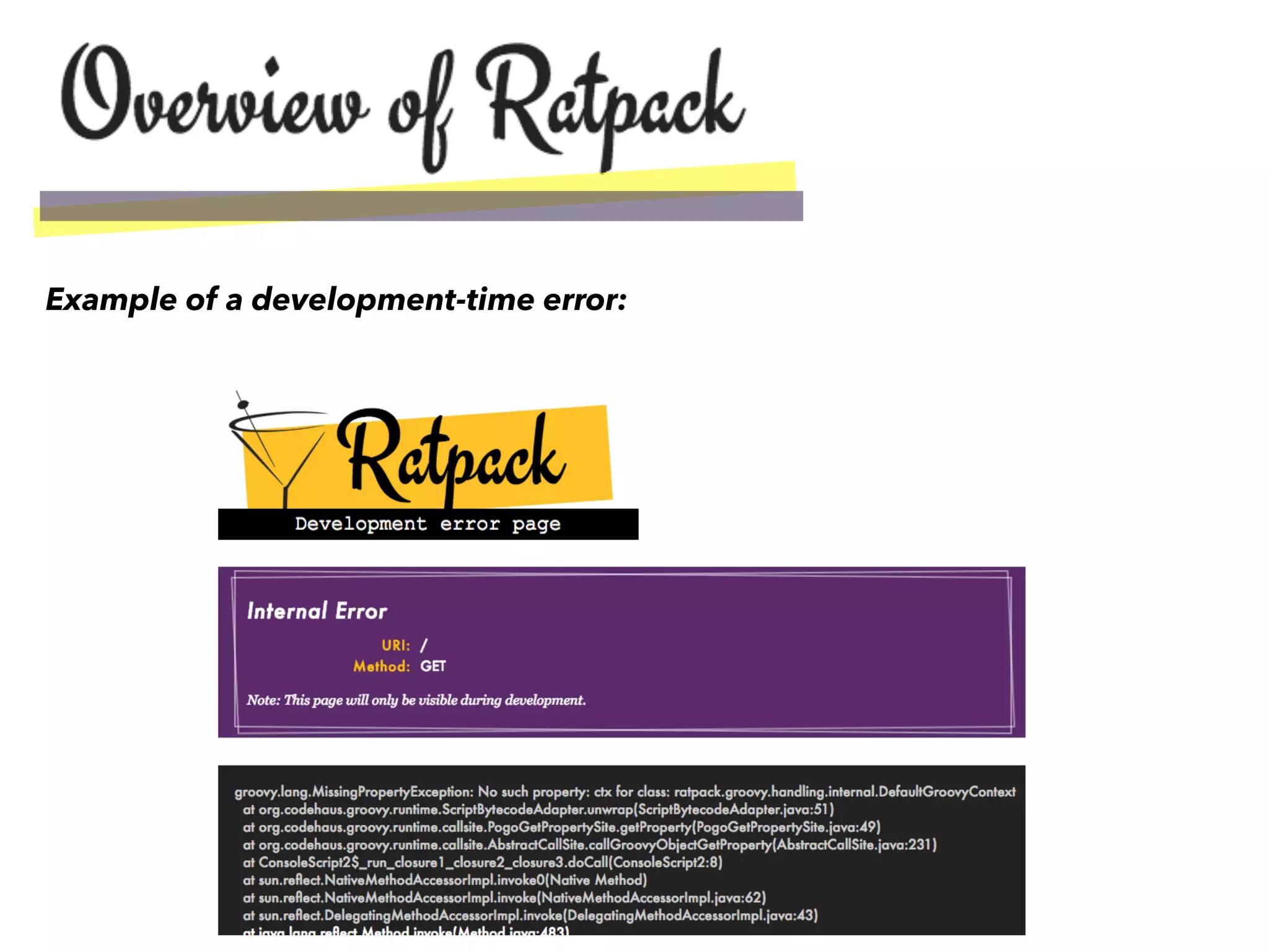 Example of a development-time error:
 