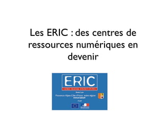 Démarche d'évaluation du réseau des ERIC