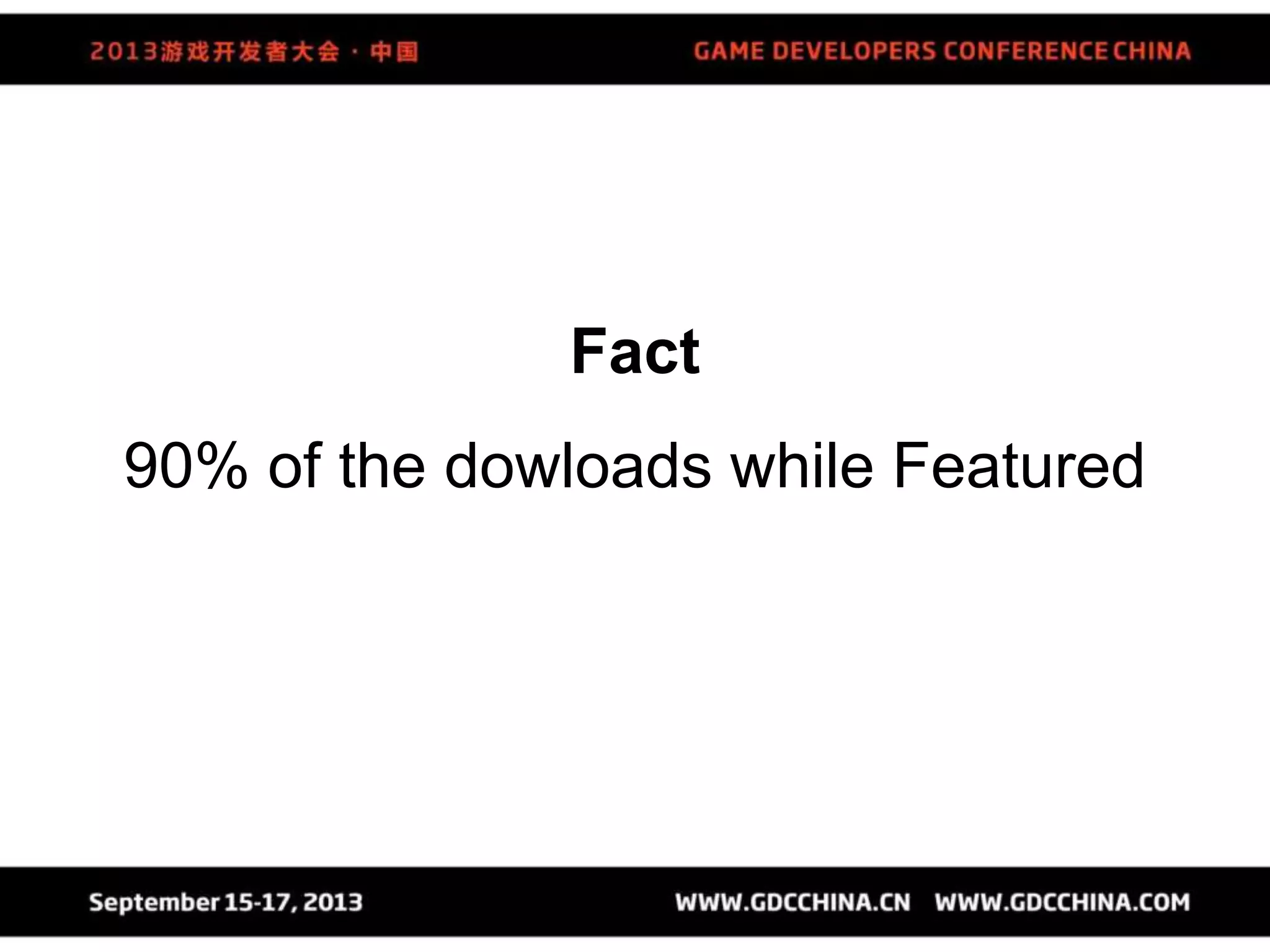 Fact
90% of the dowloads while Featured
 