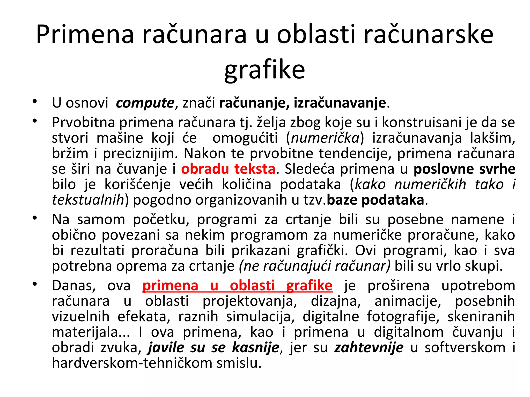 Računarska grafika i multimedija uvod | PPT