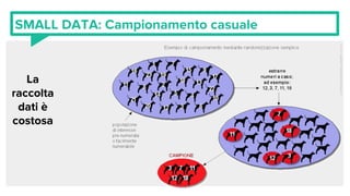 SMALL DATA: Campionamento casuale
La
raccolta
dati è
costosa
 