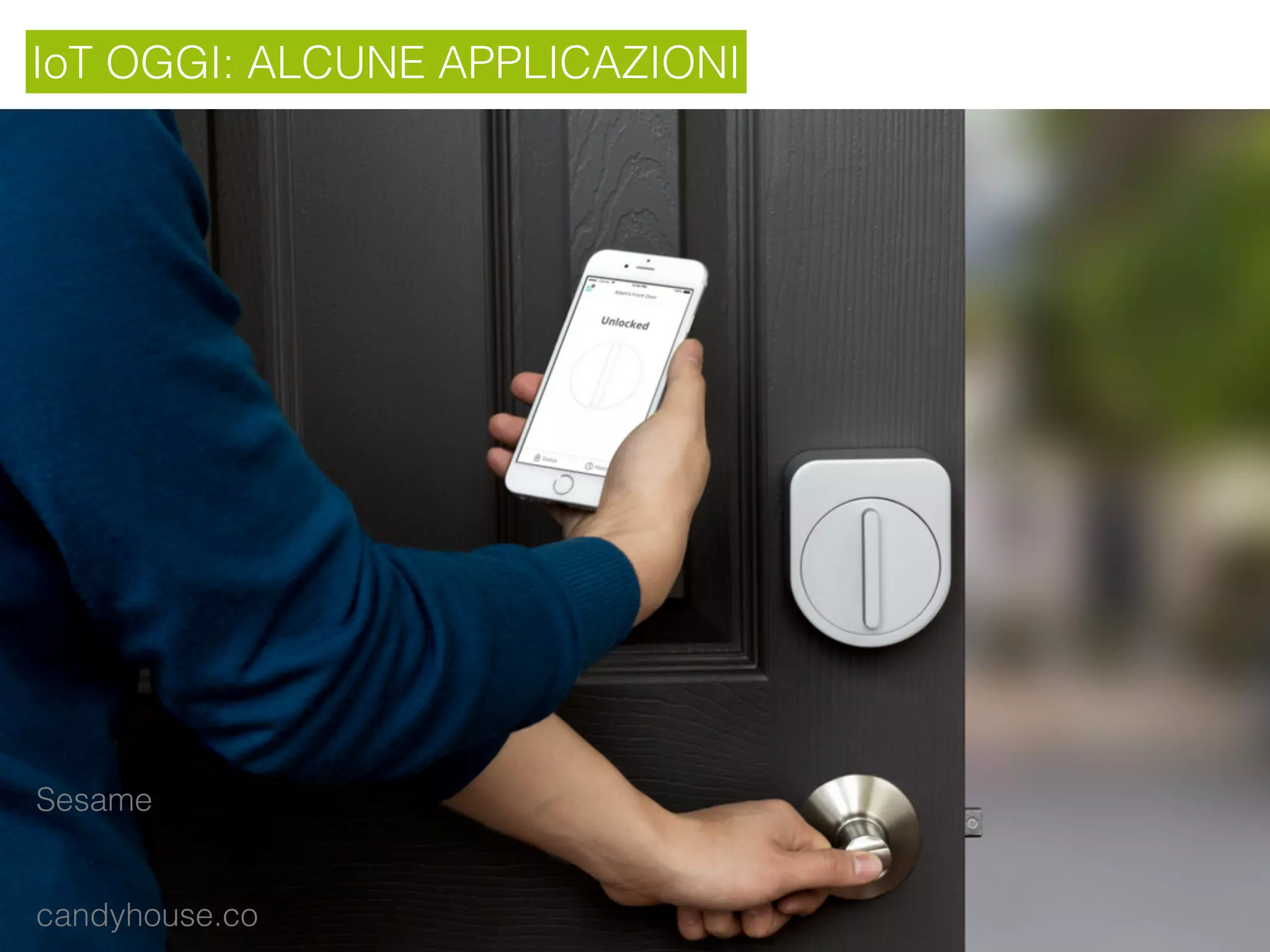 IoT OGGI: ALCUNE APPLICAZIONI
Sesame
candyhouse.co
 