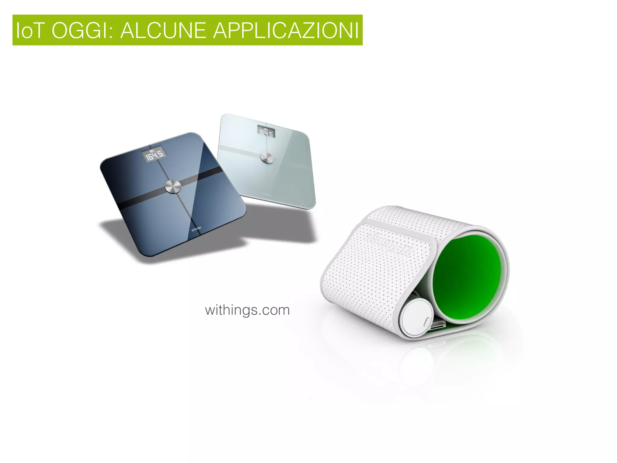 IoT OGGI: ALCUNE APPLICAZIONI
withings.com
 