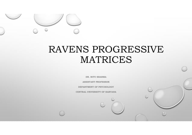 Ravens progressive matrices | PPT