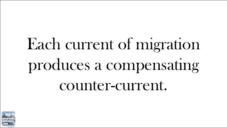each current of migrationproduces a ravenstein s laws of migration