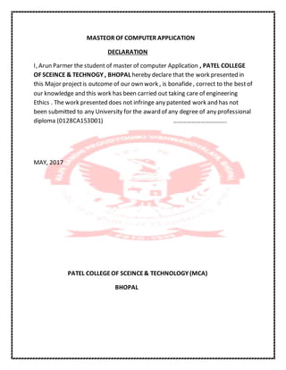 Declaration Of Computer Project Ravi suryavanshi | DOCX