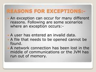 Exception handling in java | PPT