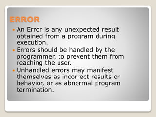 Exception handling in java | PPT