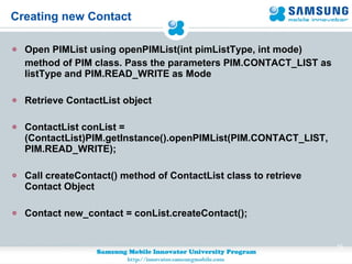 Pim Mathot SMI - Introduction to JSR 75 PIM | PPT
