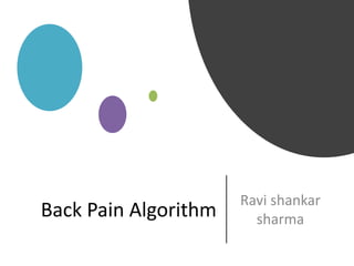 Back Pain Algorithm
Ravi shankar
sharma
 