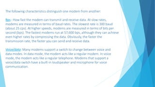 Modem Data Rate What Is Modem presentation by Ravi namboori | PPTX