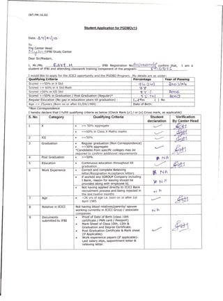 Ravi Pgdbo Application Form