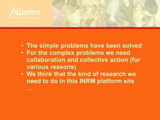 What I have heard …Linking research to address drivers of change in the ESA region